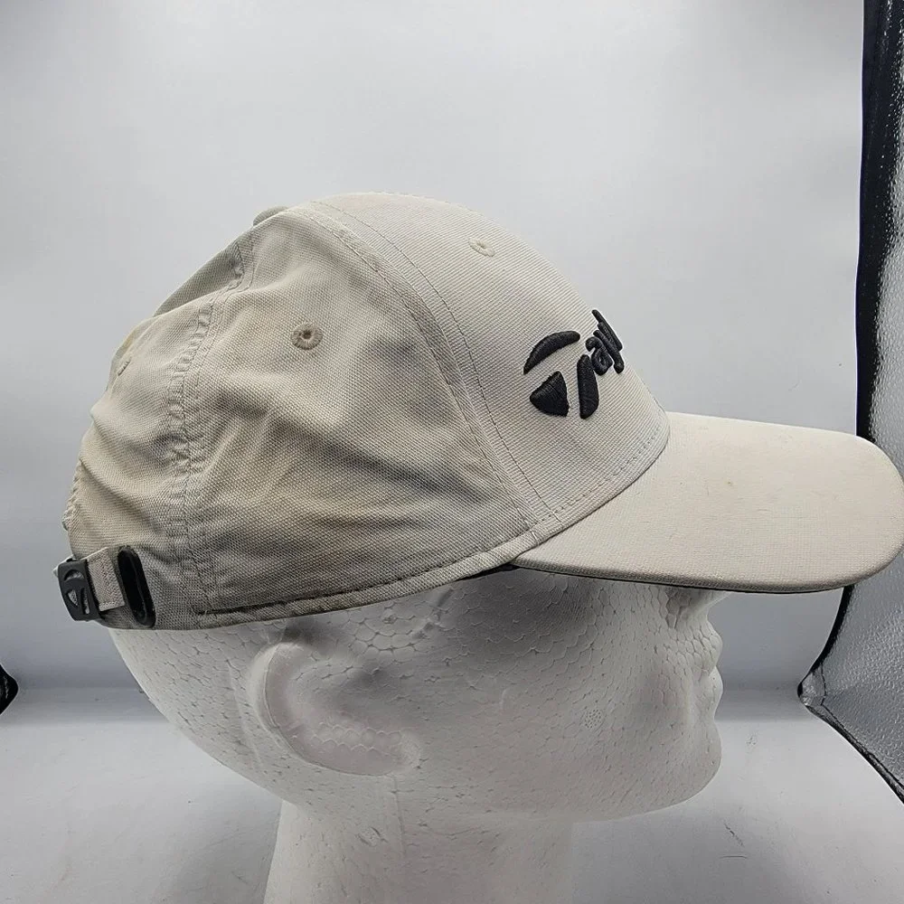 TaylorMade Hat Cap Strap Back Mens Adjustable White Golf Hat Casual Athletic